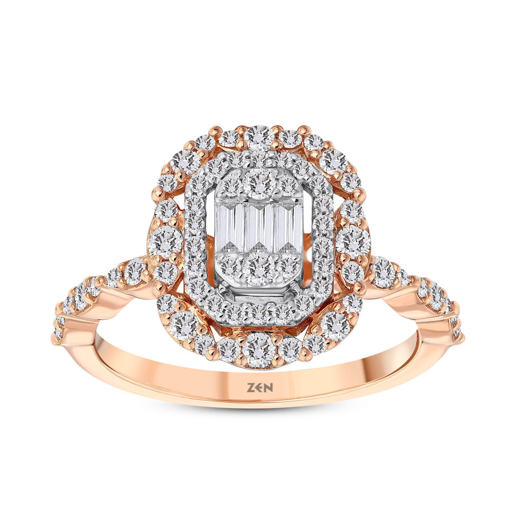 0.65 ct. Baguette Diamantring