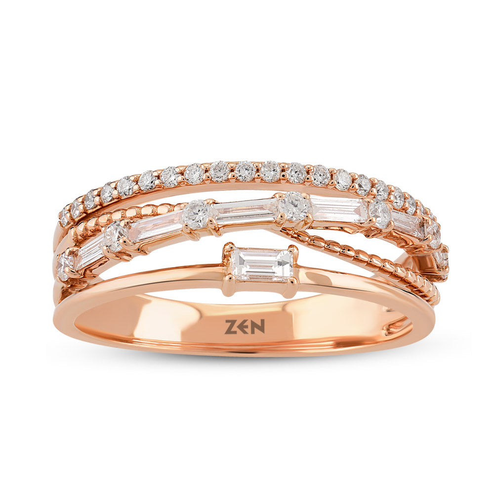 0.44 ct. Baguette Diamantring