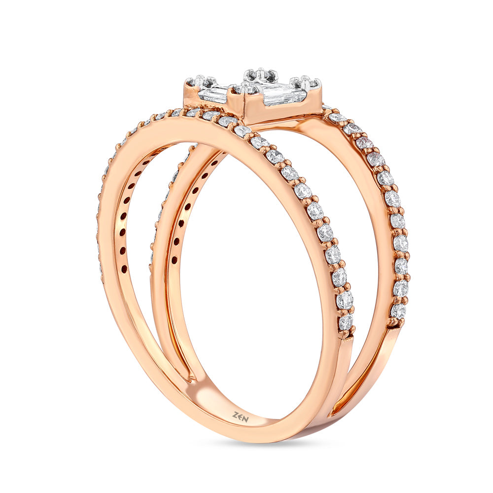0.68 ct. Baguette Diamantring