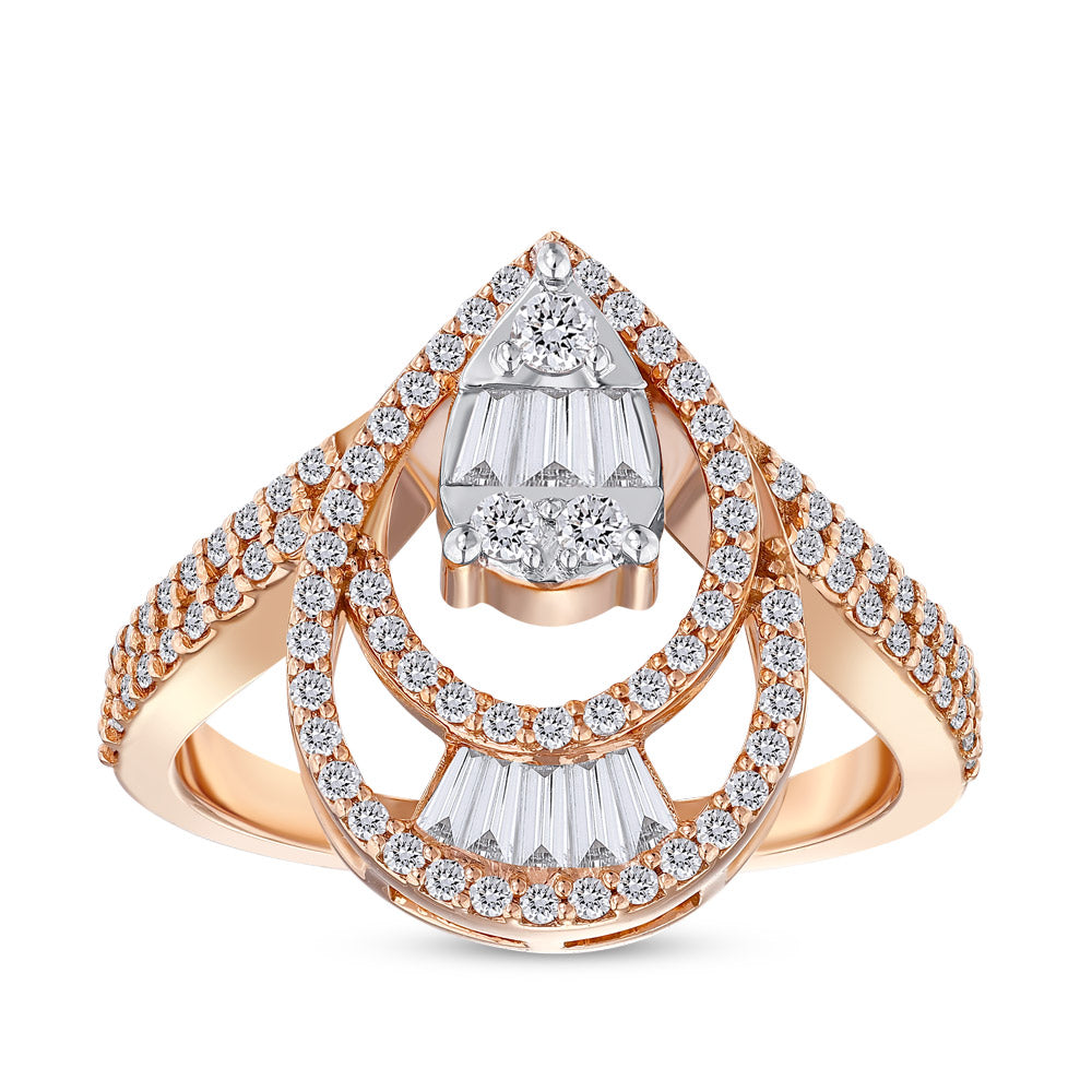 0.59 ct. Baguette Diamantring