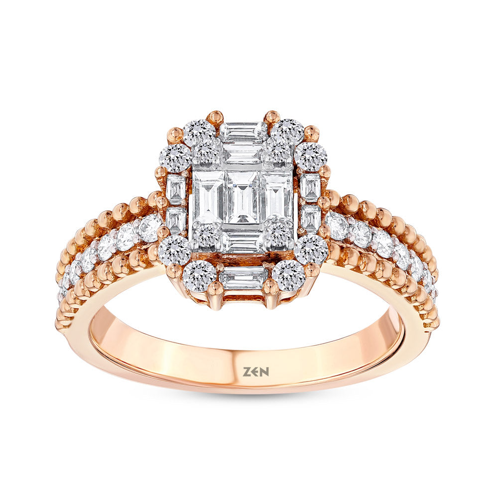 0.76 ct. Baguette Diamantring