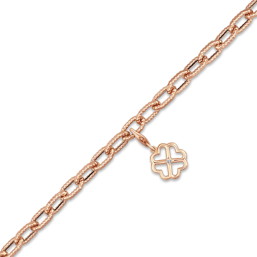 0.02 ct. Charm Kleeblatt Armband