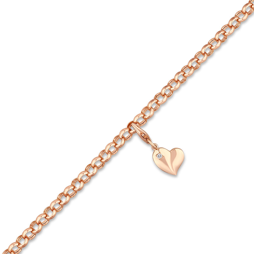 0.02 ct. Charm Herz Armband