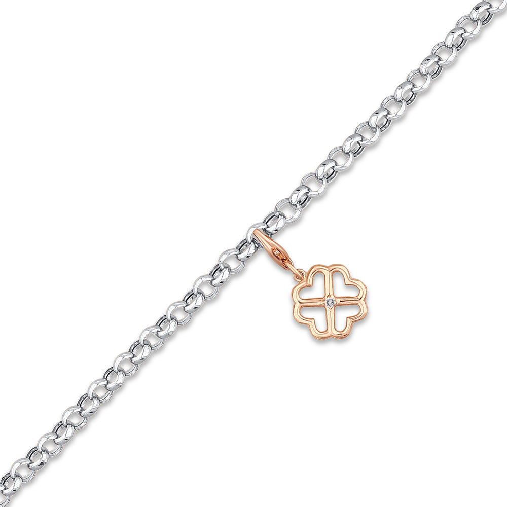 0.02 ct. Charm Kleeblatt Armband