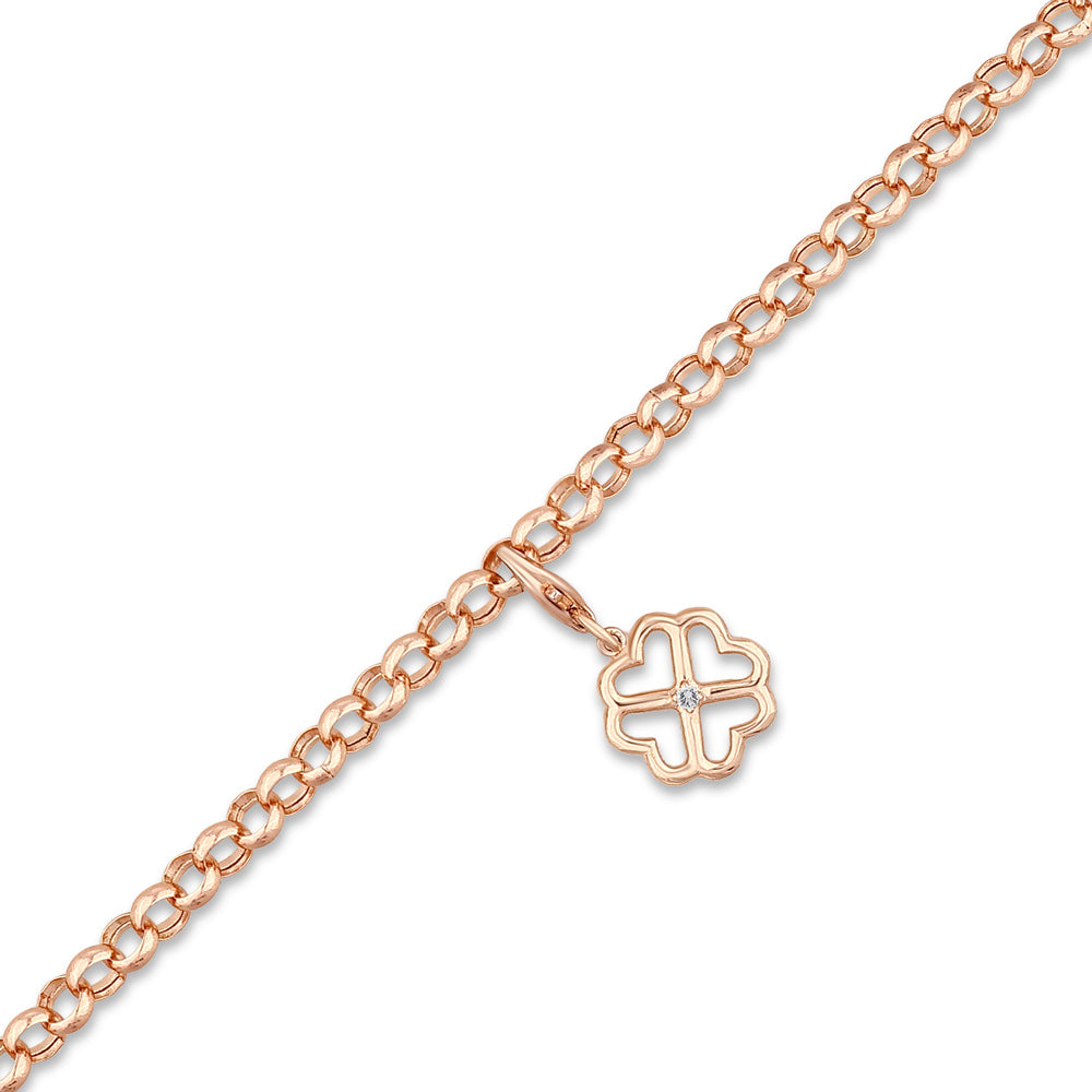 0.02 ct. Charm Kleeblatt Armband