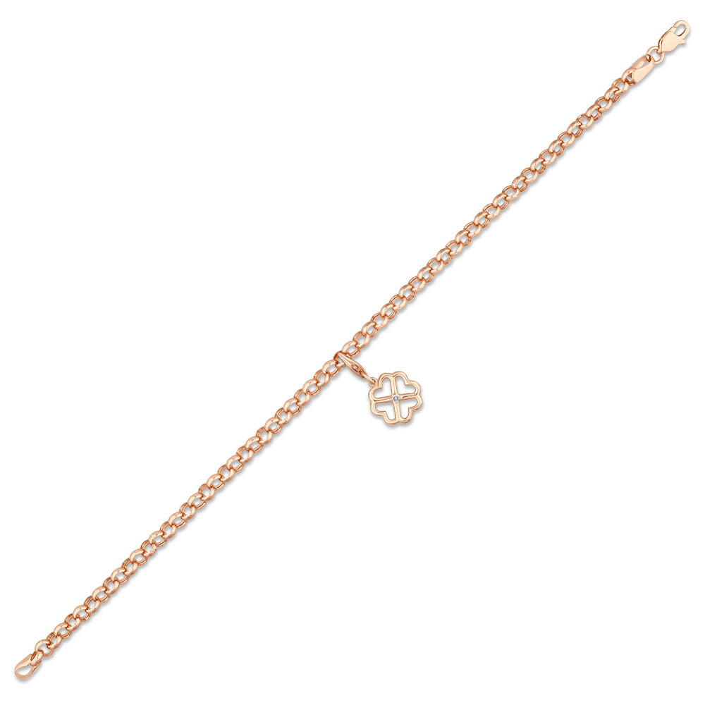 0.02 ct. Charm Kleeblatt Armband
