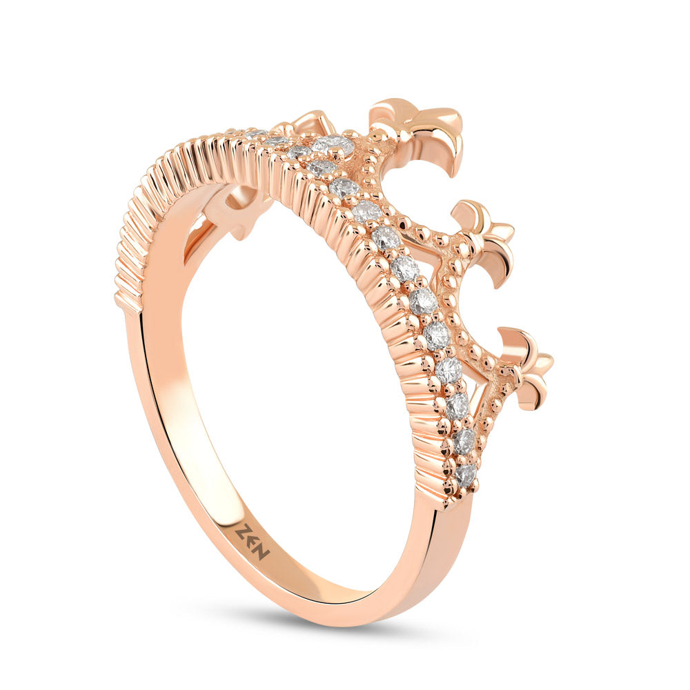 0.19 ct. Crown Diamond Ring