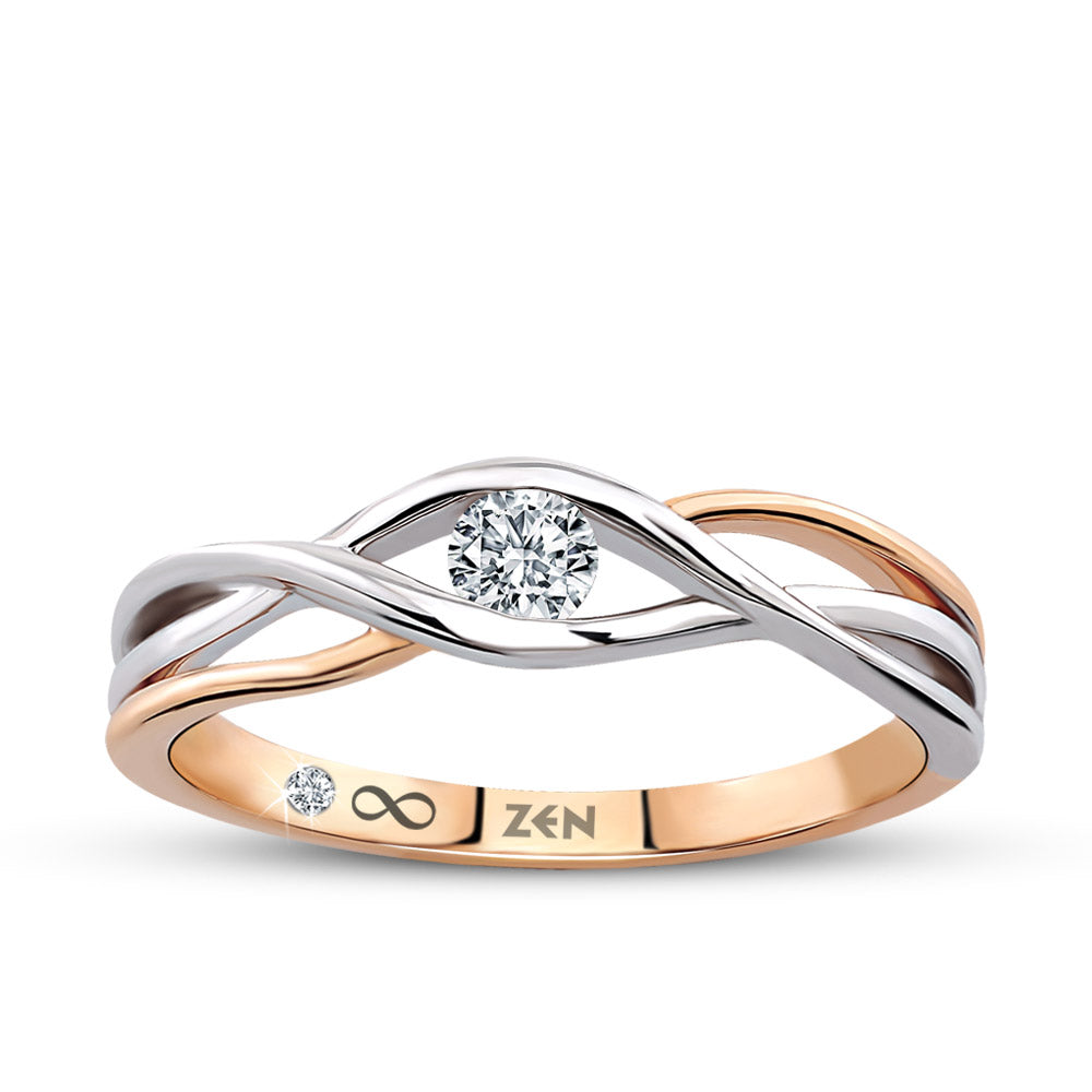 0.08 ct. Moderner Diamant Verlobungsring