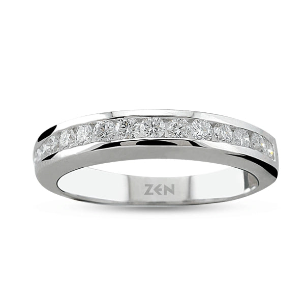0.42 ct. Halbmemoire Diamantring