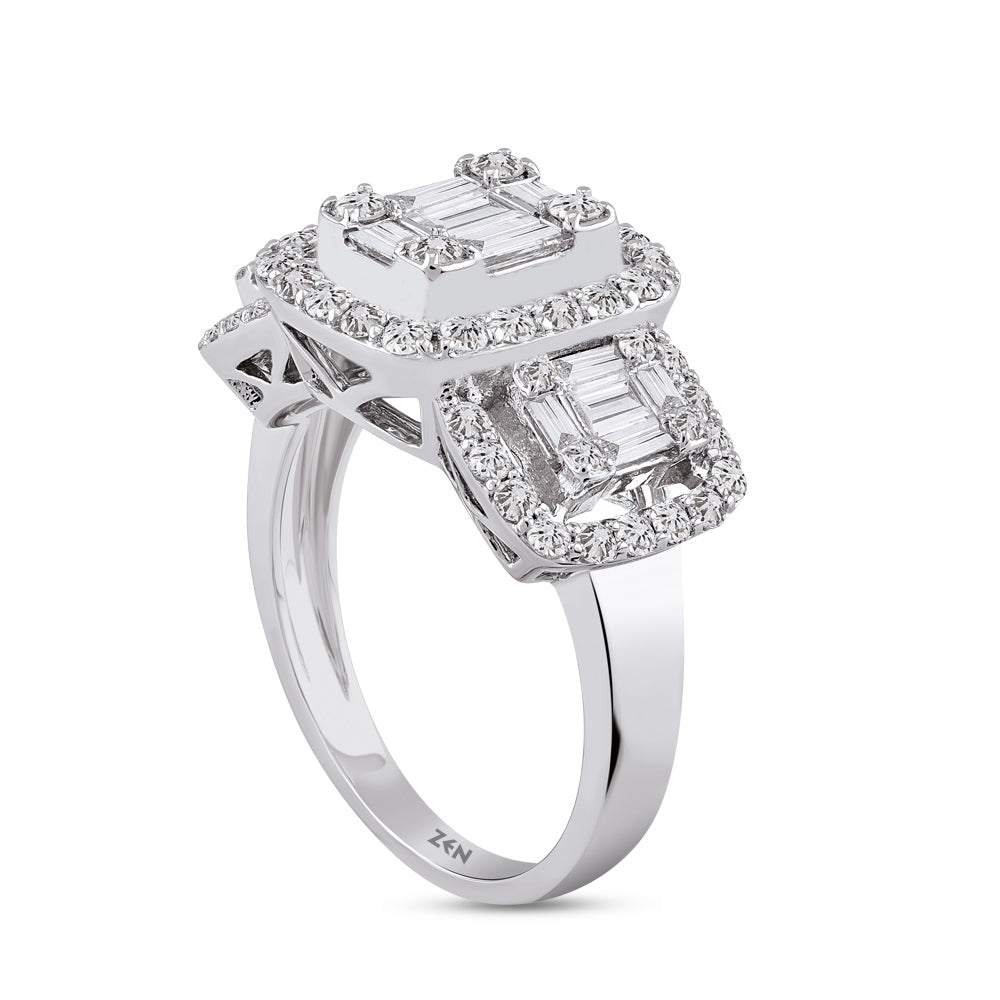 1.35 ct. Baguette Diamantring