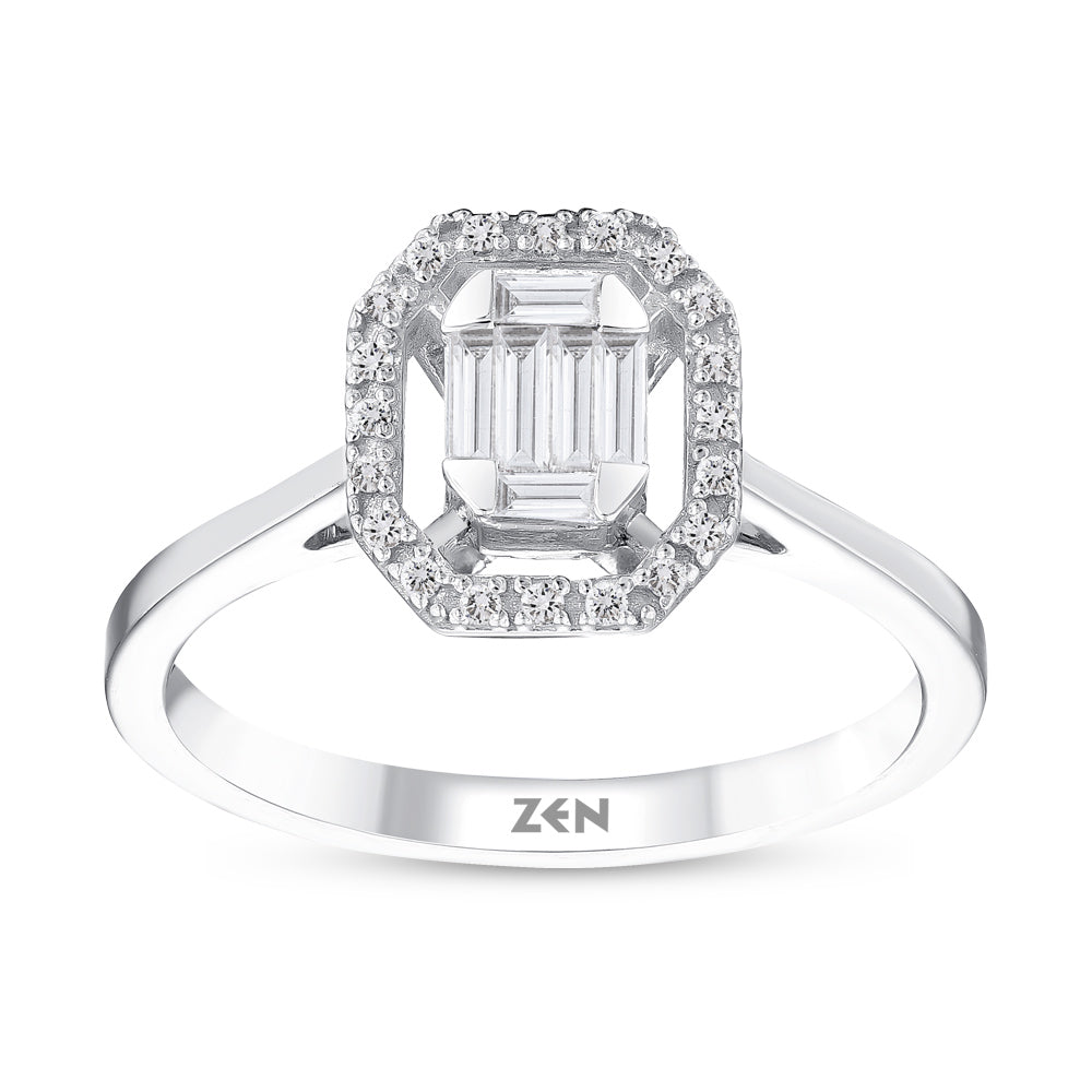 0.18 ct. Baguette Diamantring