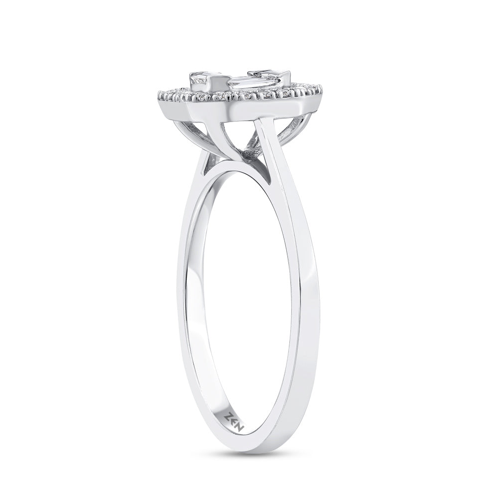 0.18 ct. Baguette Diamantring