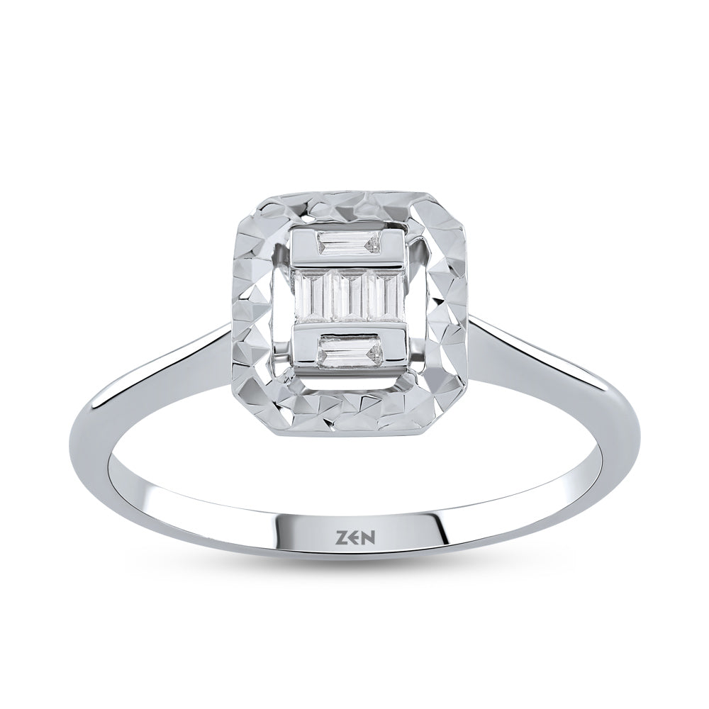 0.06 ct. Baguette Diamantring