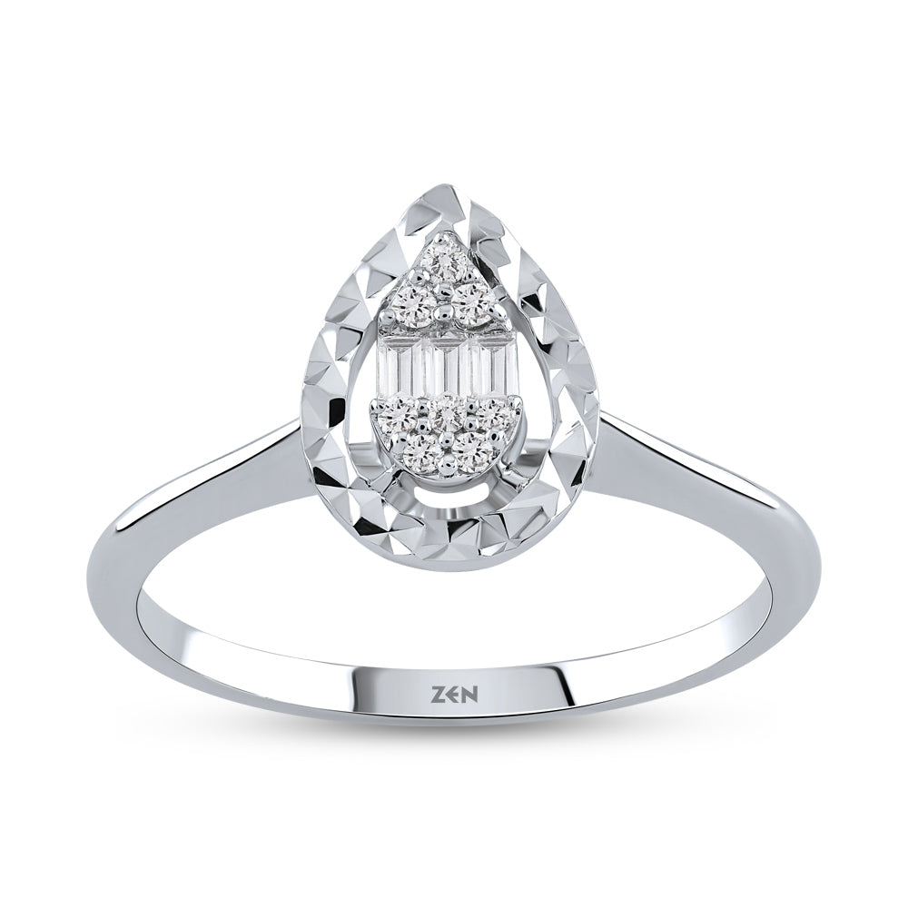 0.09 ct. Baguette Diamantring