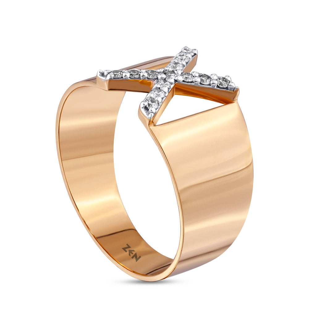0.10 ct. Buchstabe X Diamantring