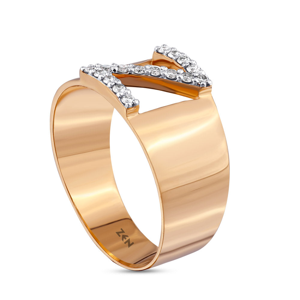 0.13 ct. Letter Z Diamond Ring