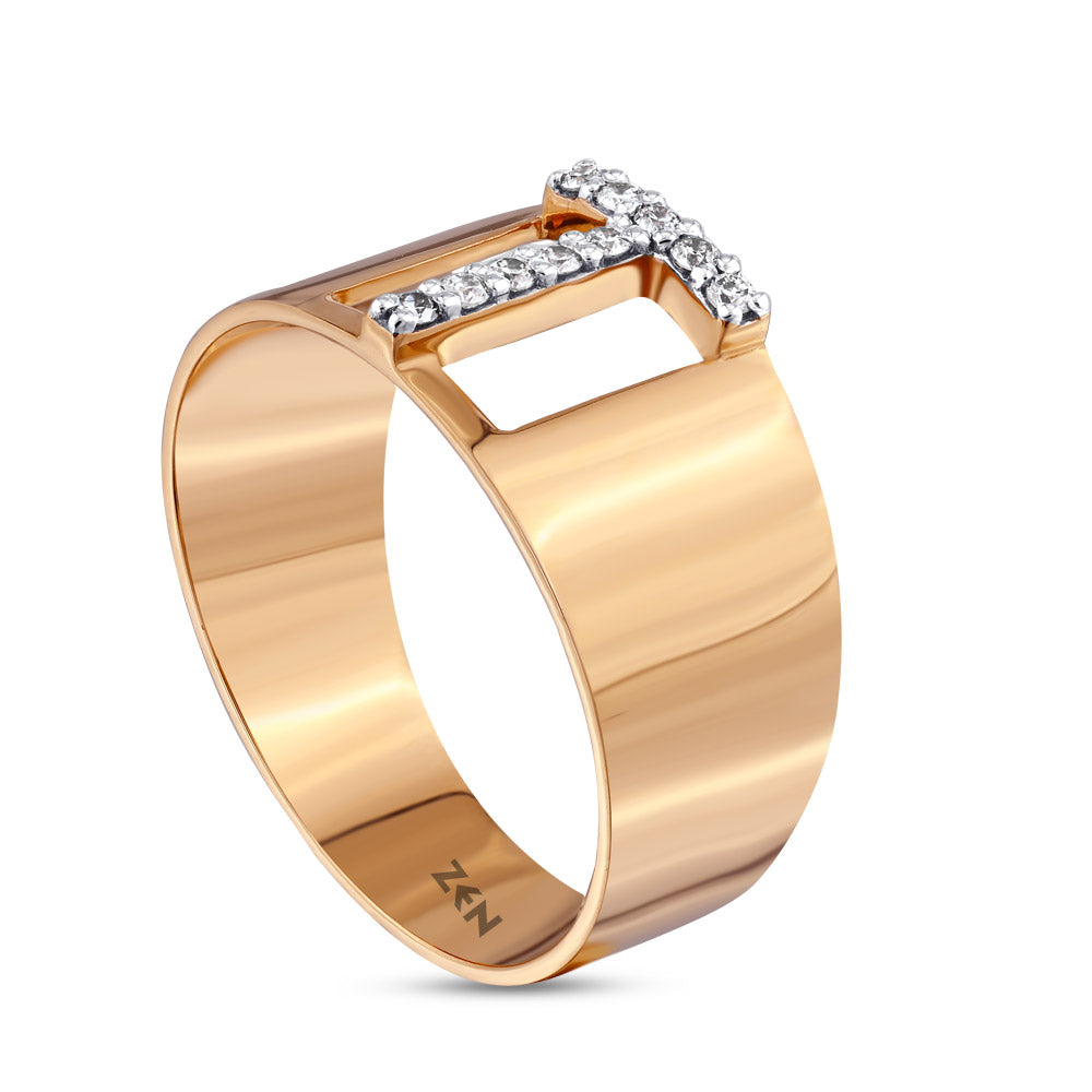 0.08 ct. Letter T Ring