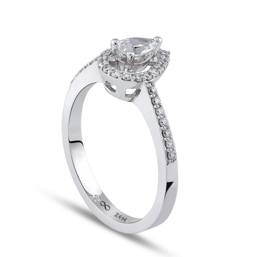 0.46 ct. Halo Diamond Engagement Ring