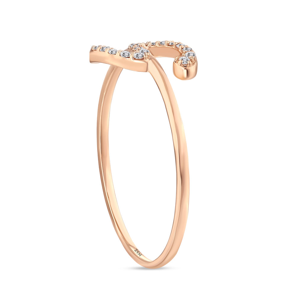 0.07 ct. Buchstabe S Diamantring