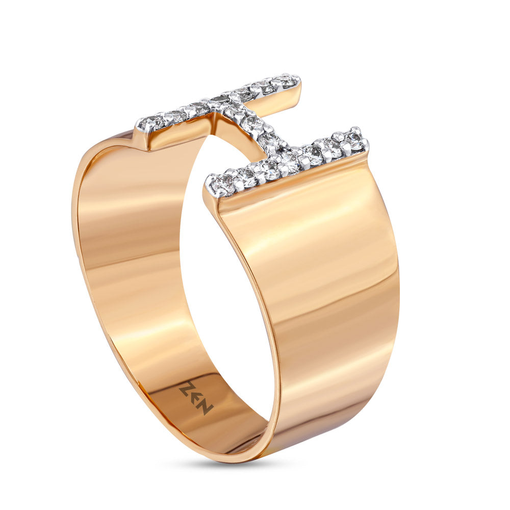 0.14 ct. Letter H Diamond Ring