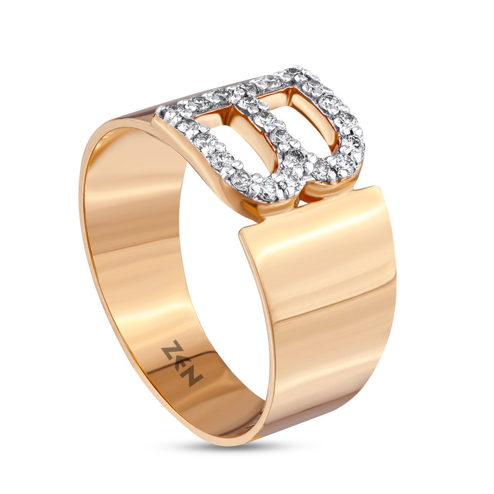 0.18 ct. Buchstabe B Diamantring