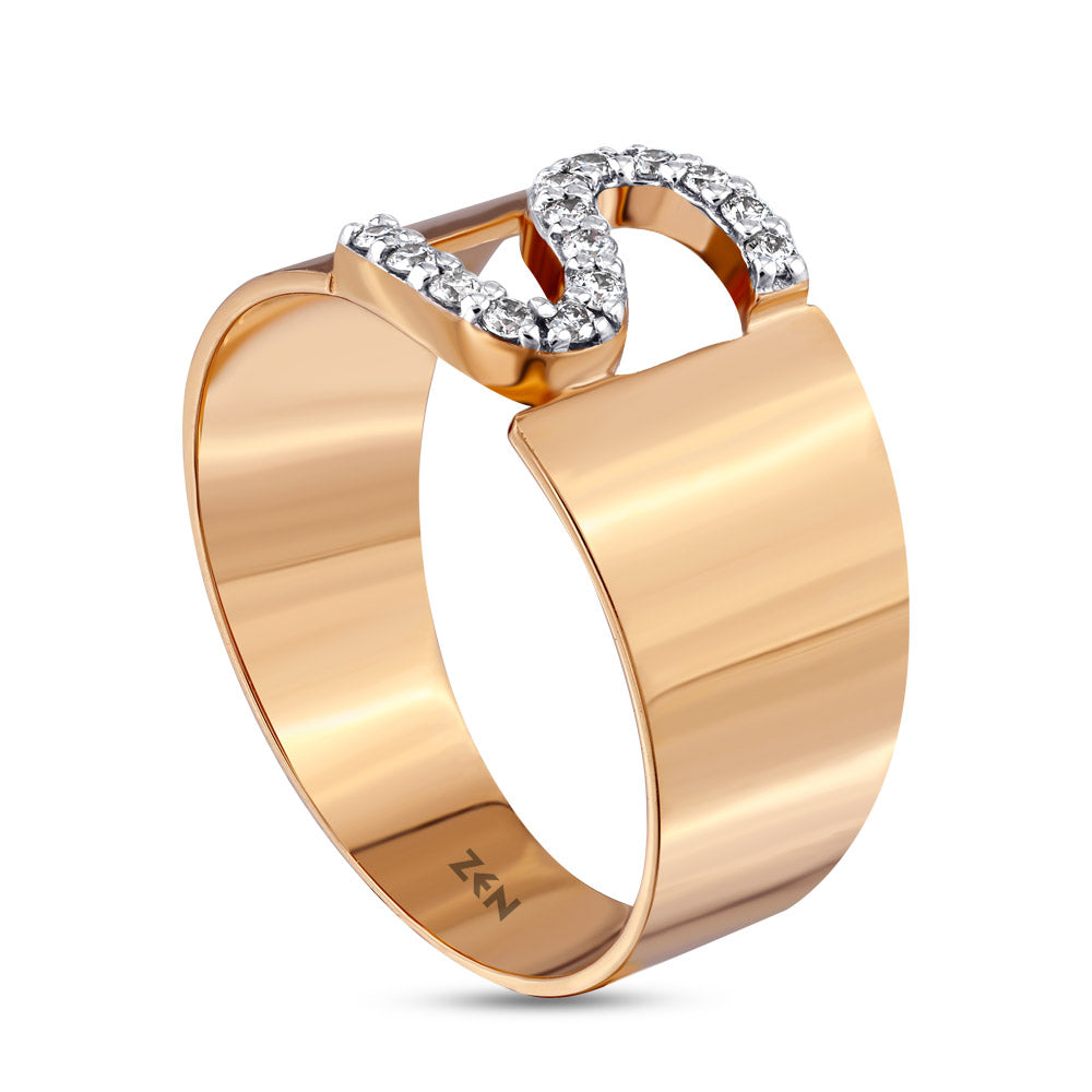 0.12 ct. Buchstabe S Diamantring