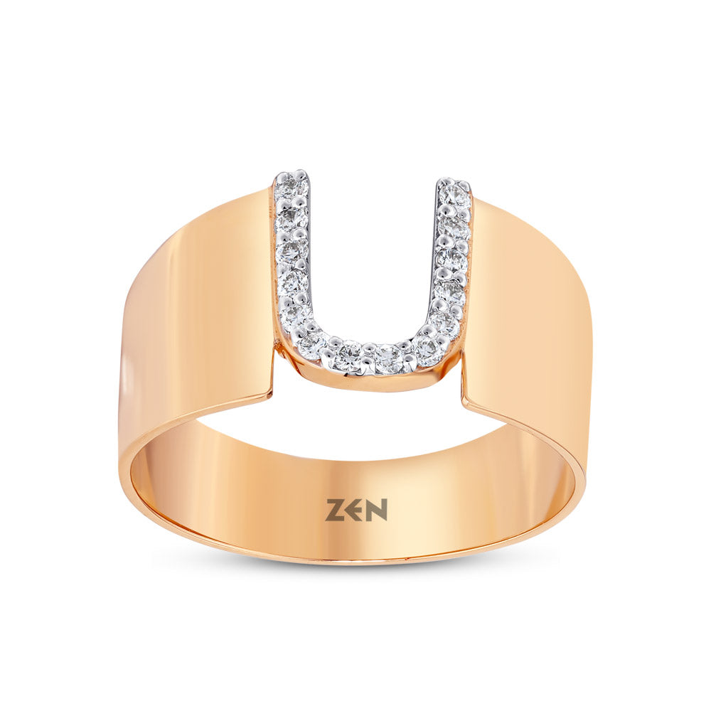 0.12 ct. Buchstaben U Diamantring