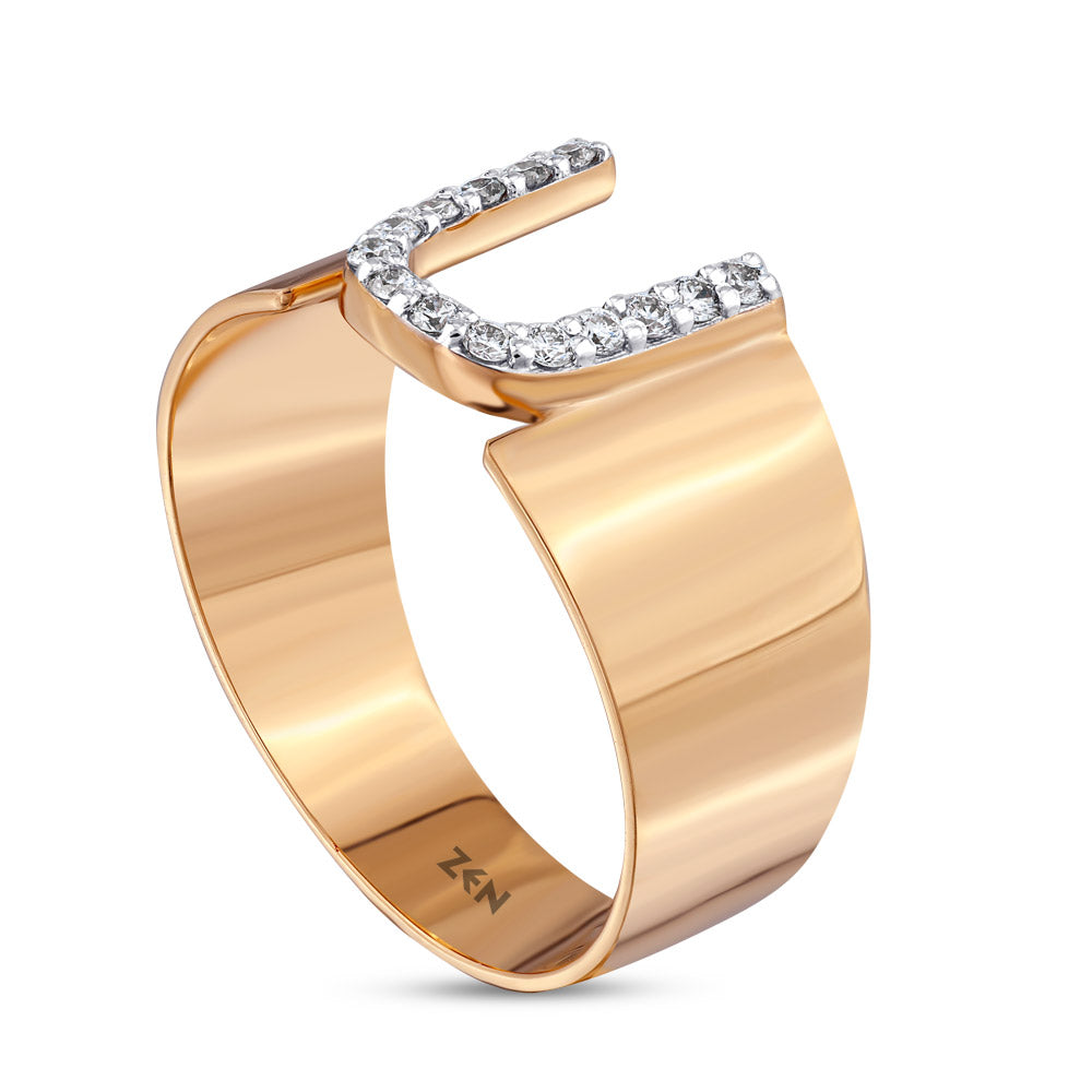 0.12 ct. Buchstaben U Diamantring