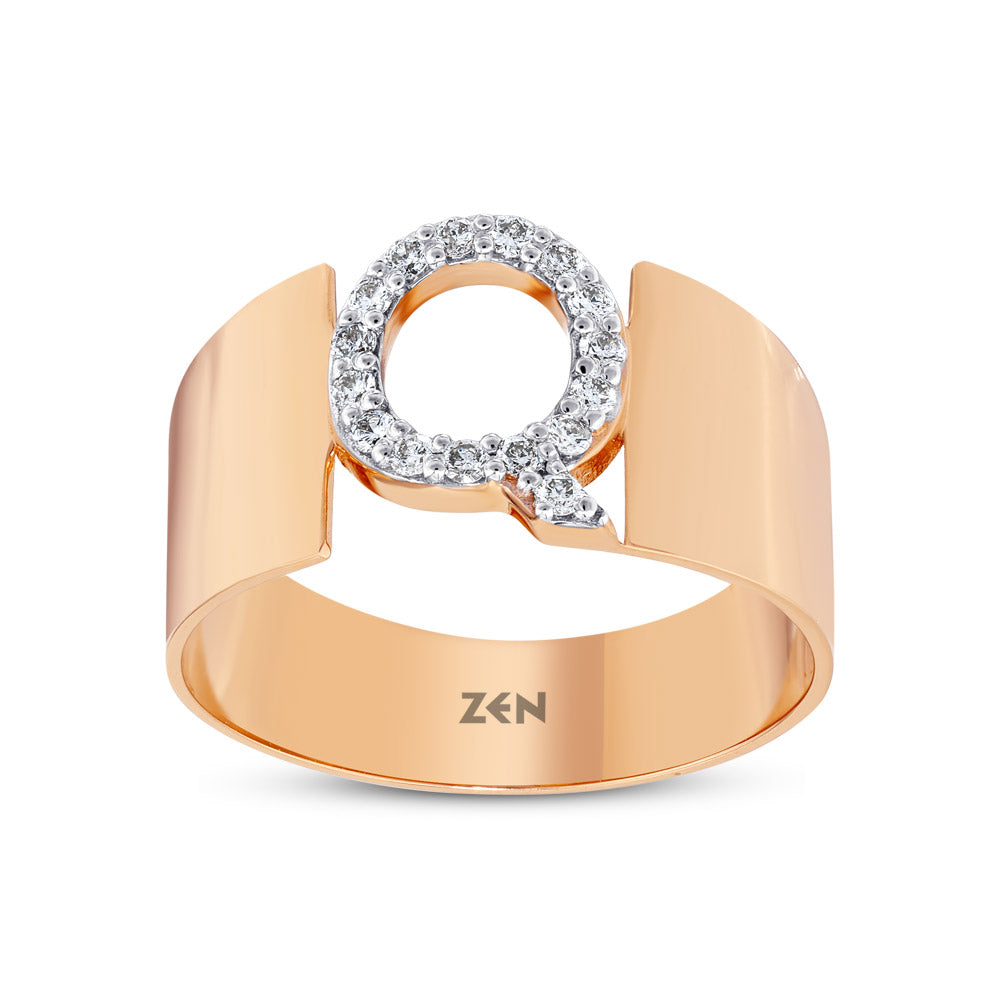 0.13 ct. Buchstabe Q Diamantring