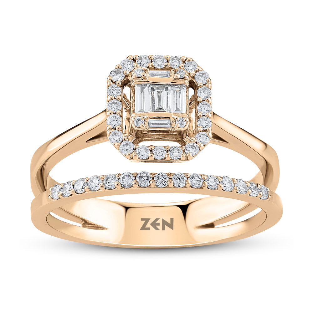 0.33 ct. Baguette Diamantring
