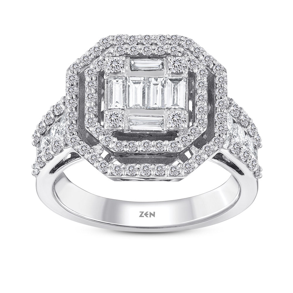 1.35 ct. Baguette Diamantring