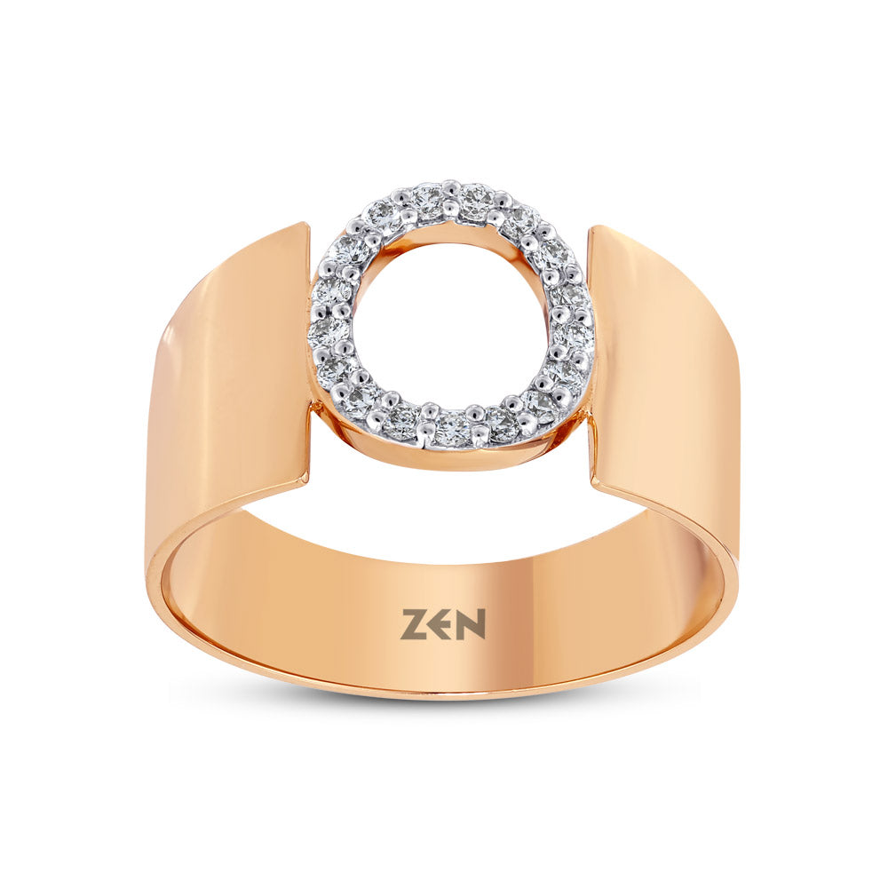 0.14 ct. Buchstabe O Diamantring