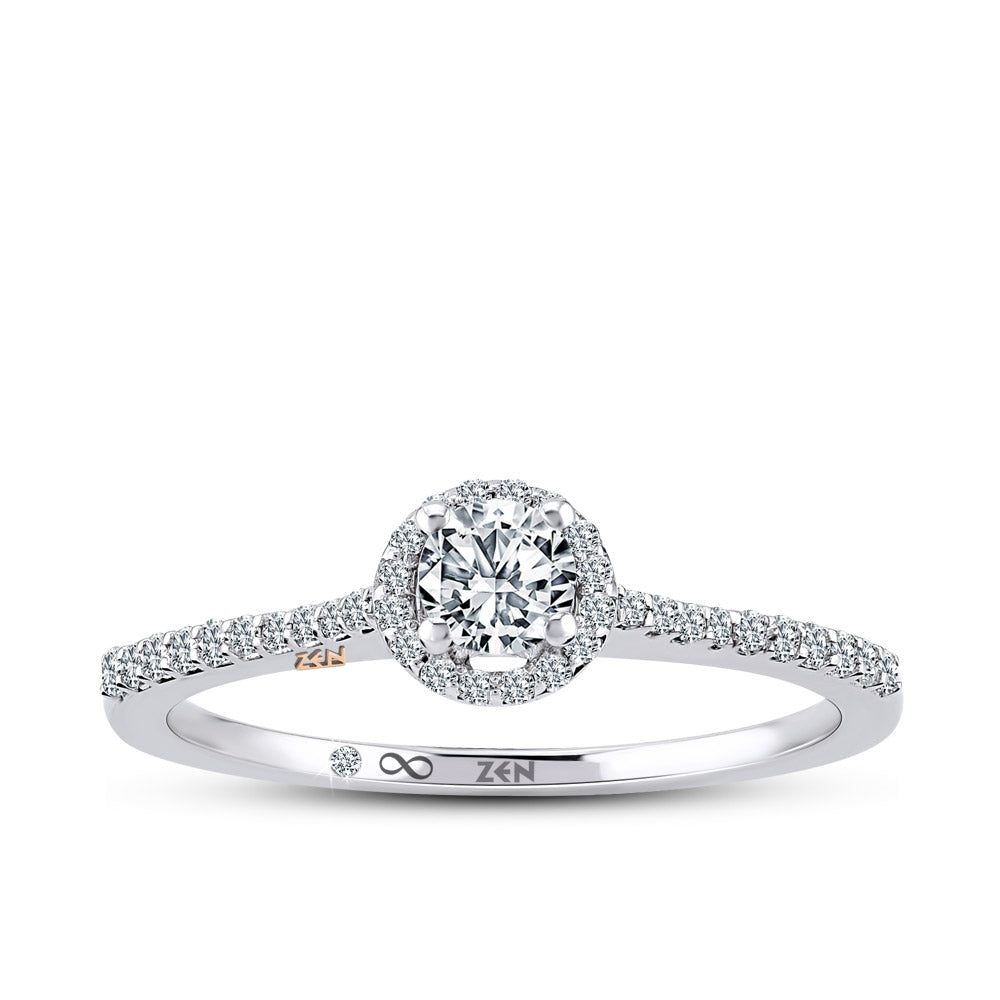0.37 ct. Halo Diamant Verlobungsring