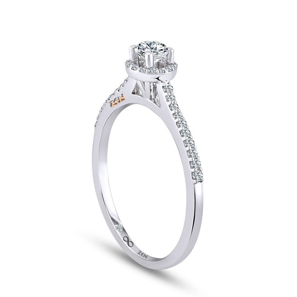 0.37 ct. Halo Diamant Verlobungsring