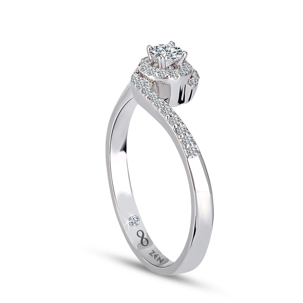 0.22 ct. Halo Diamond Engagement Ring