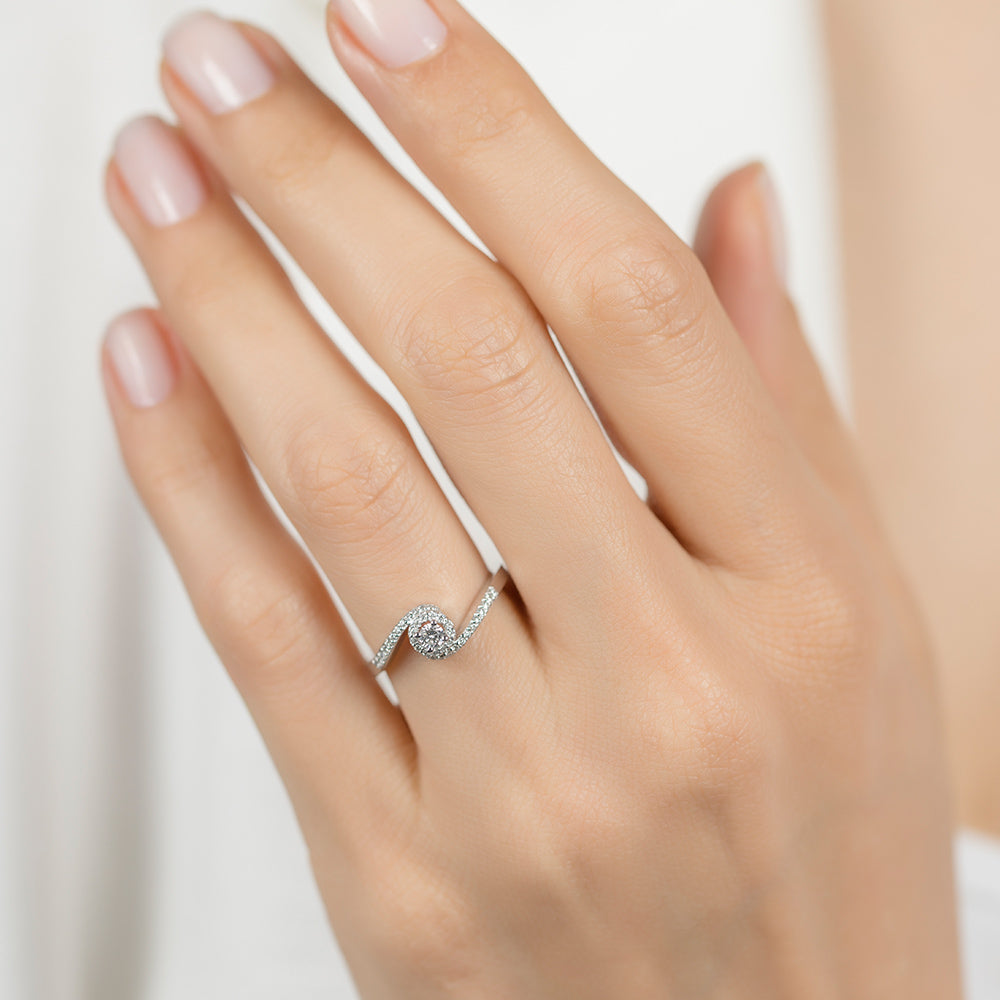 0.22 ct. Halo Diamond Engagement Ring