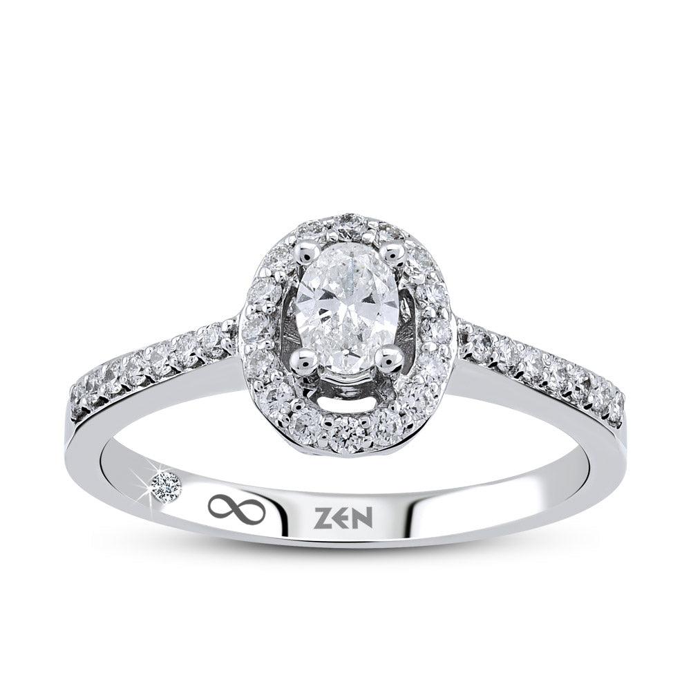 0.42 ct. Halo Diamond Engagement Ring