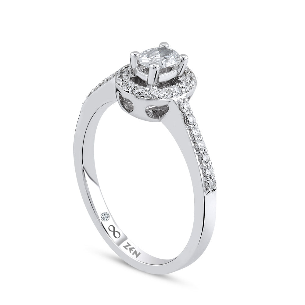 0.42 ct. Halo Diamond Engagement Ring