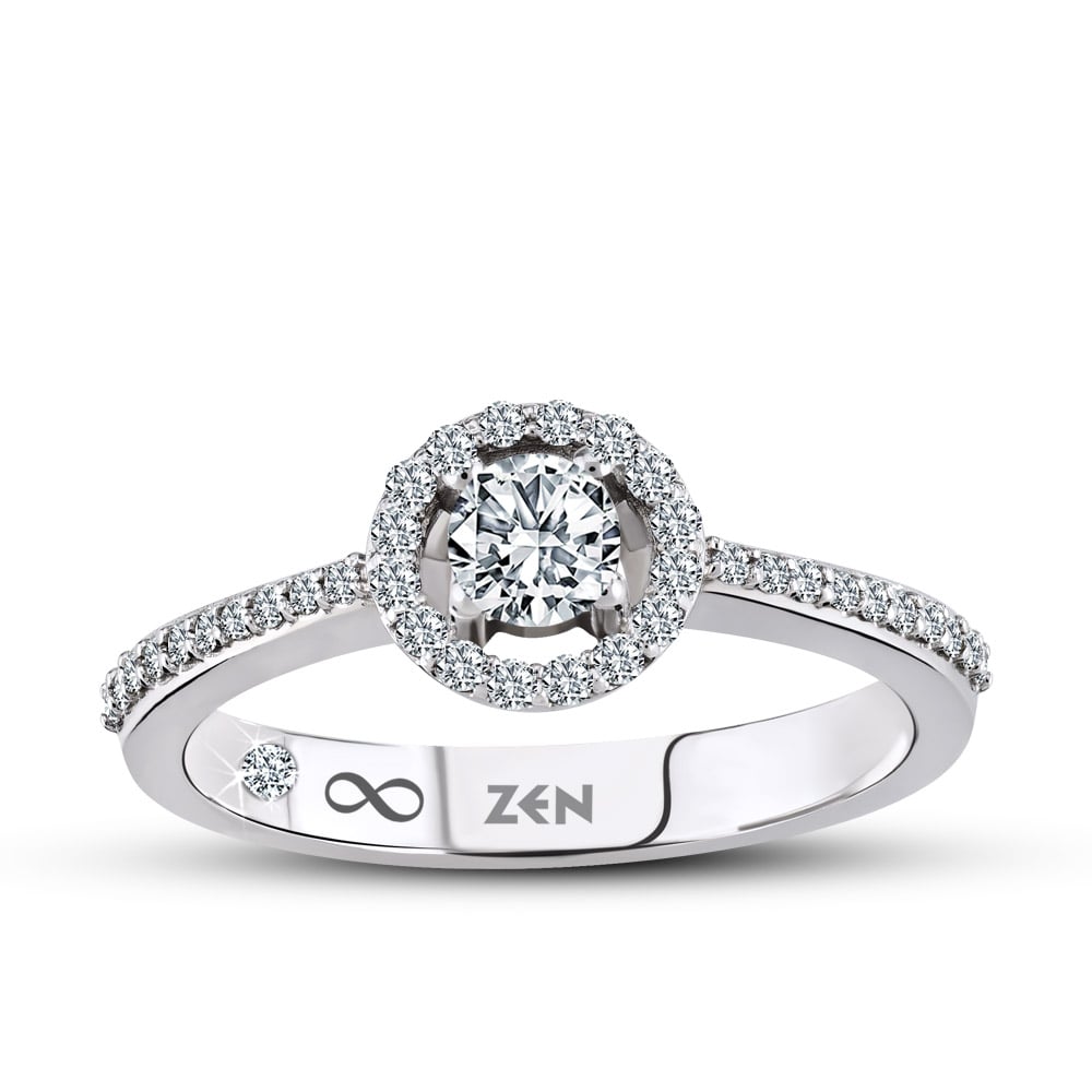 0.36 ct. Halo Diamond Engagement Ring