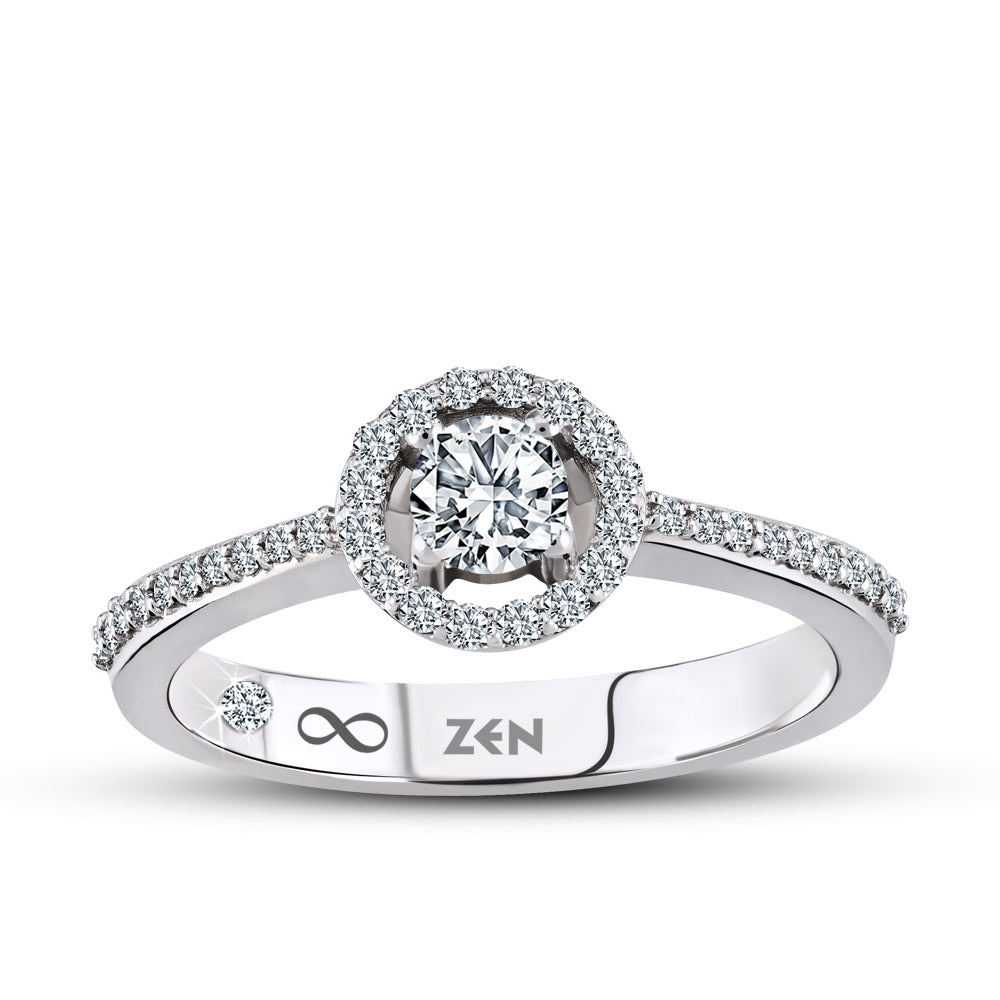 0.28 ct. Halo Diamant Verlobungsring
