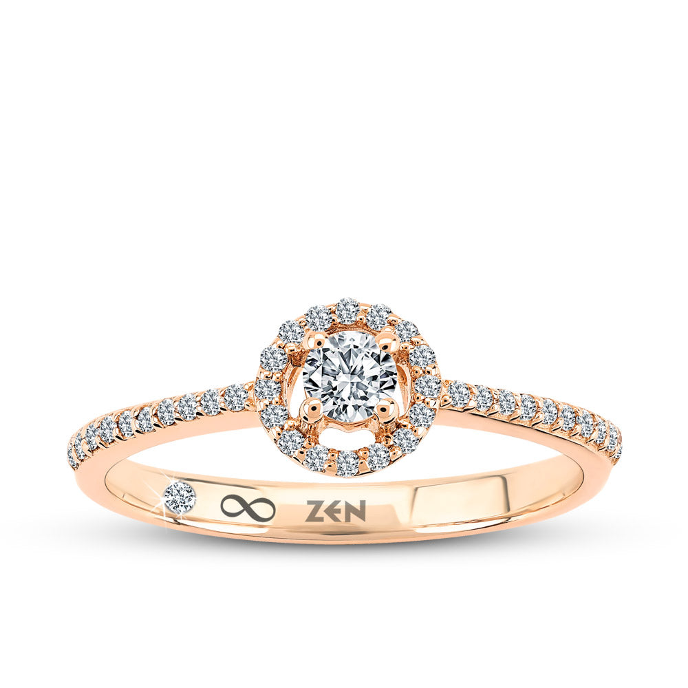 0.29 ct. Halo Diamant Verlobungsring