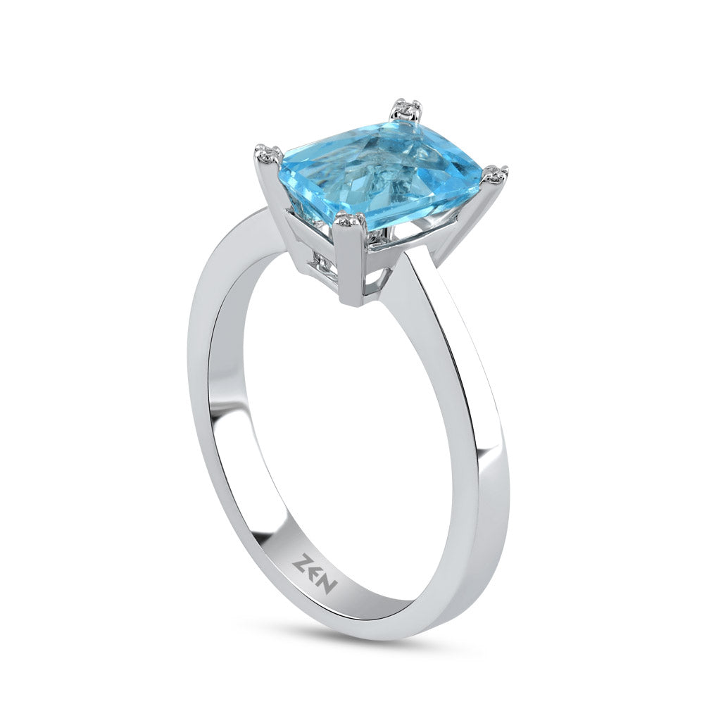 1.61 ct. Blauer Topas Ring