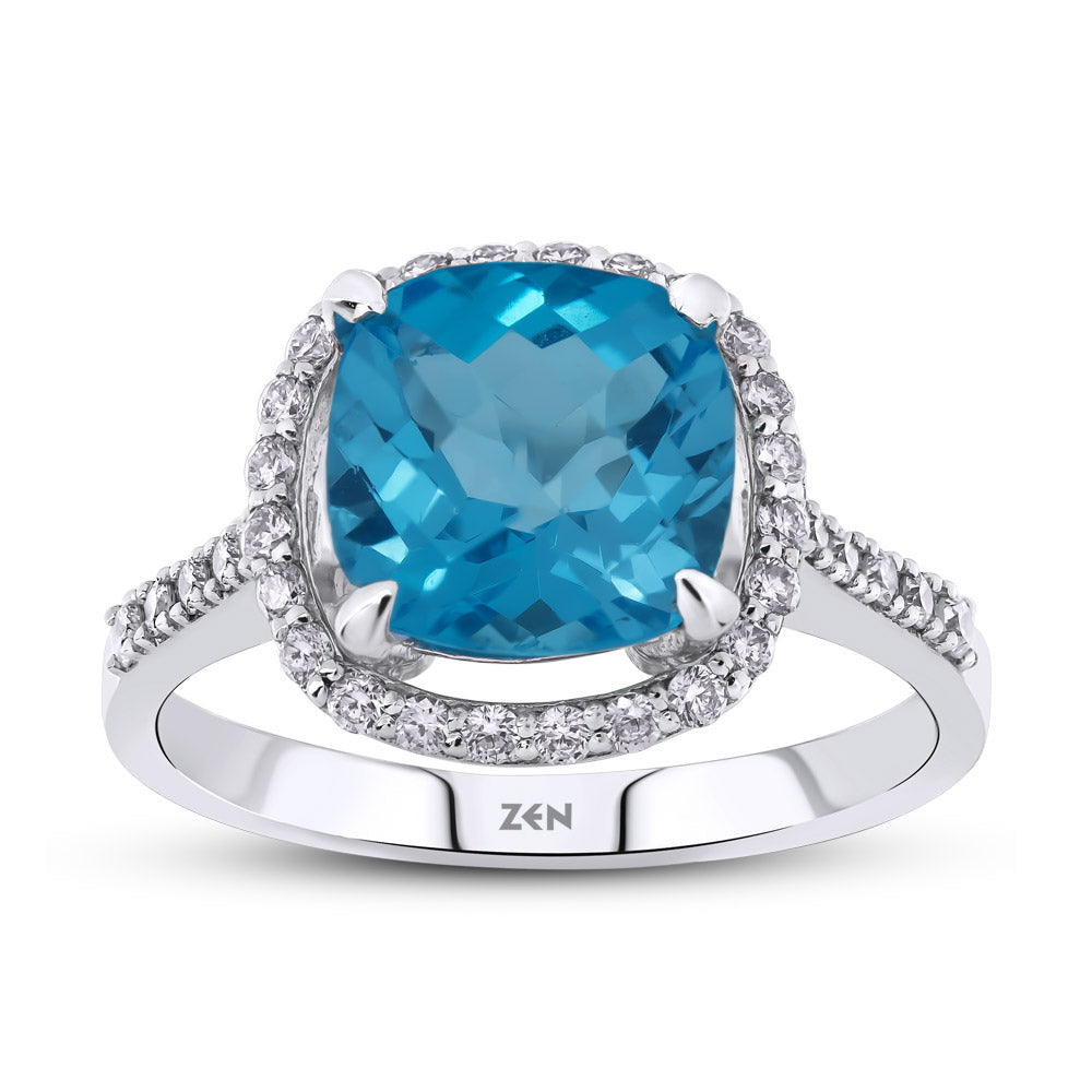2.36 ct. Blauer Topas Ring