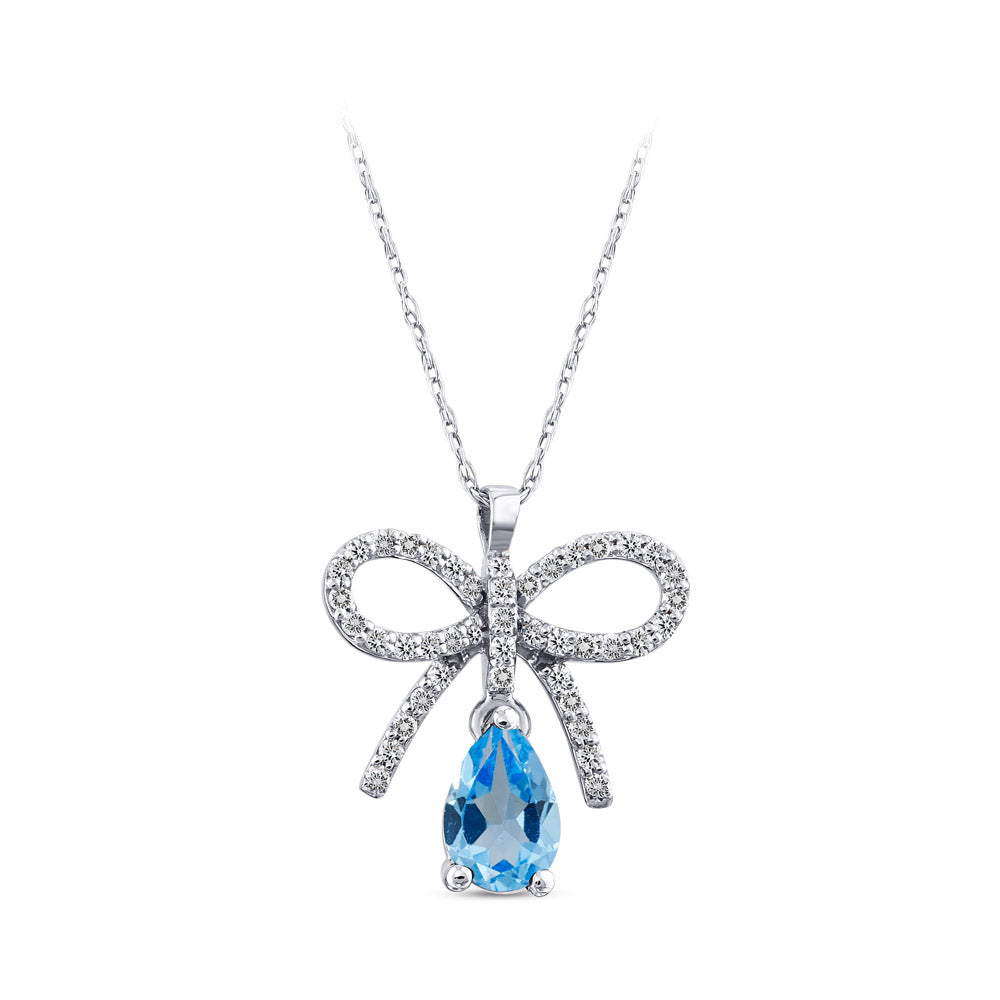 0.55 ct. Blauer Topas Halskette
