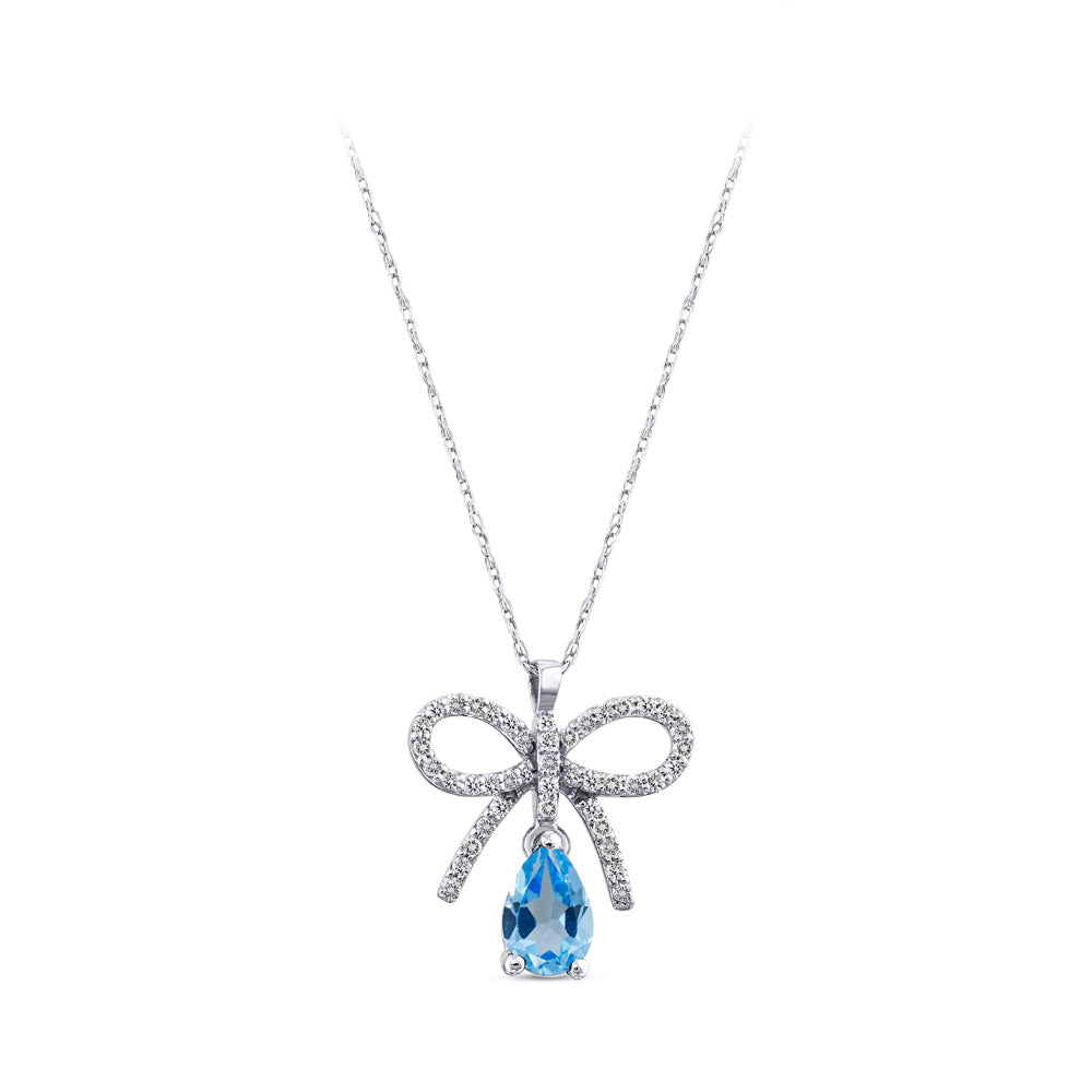 0.55 ct. Blauer Topas Halskette
