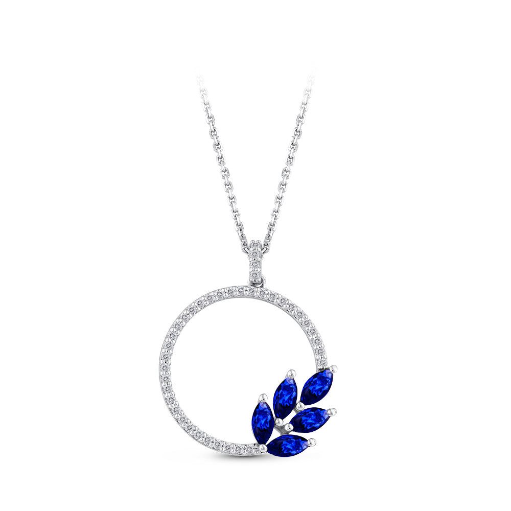 0.85 ct. Saphir Halskette