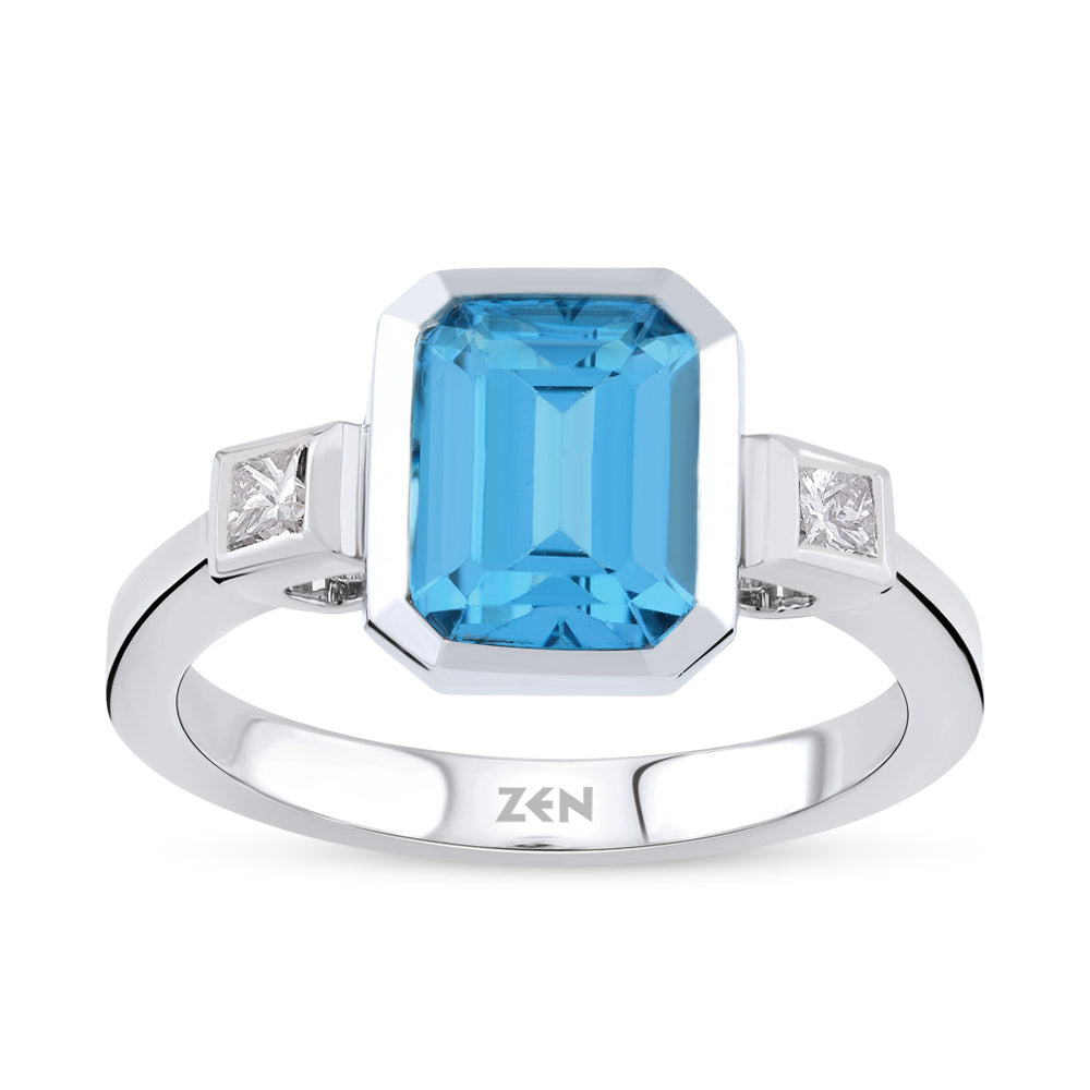 1.86 ct. Blauer Topas Ring