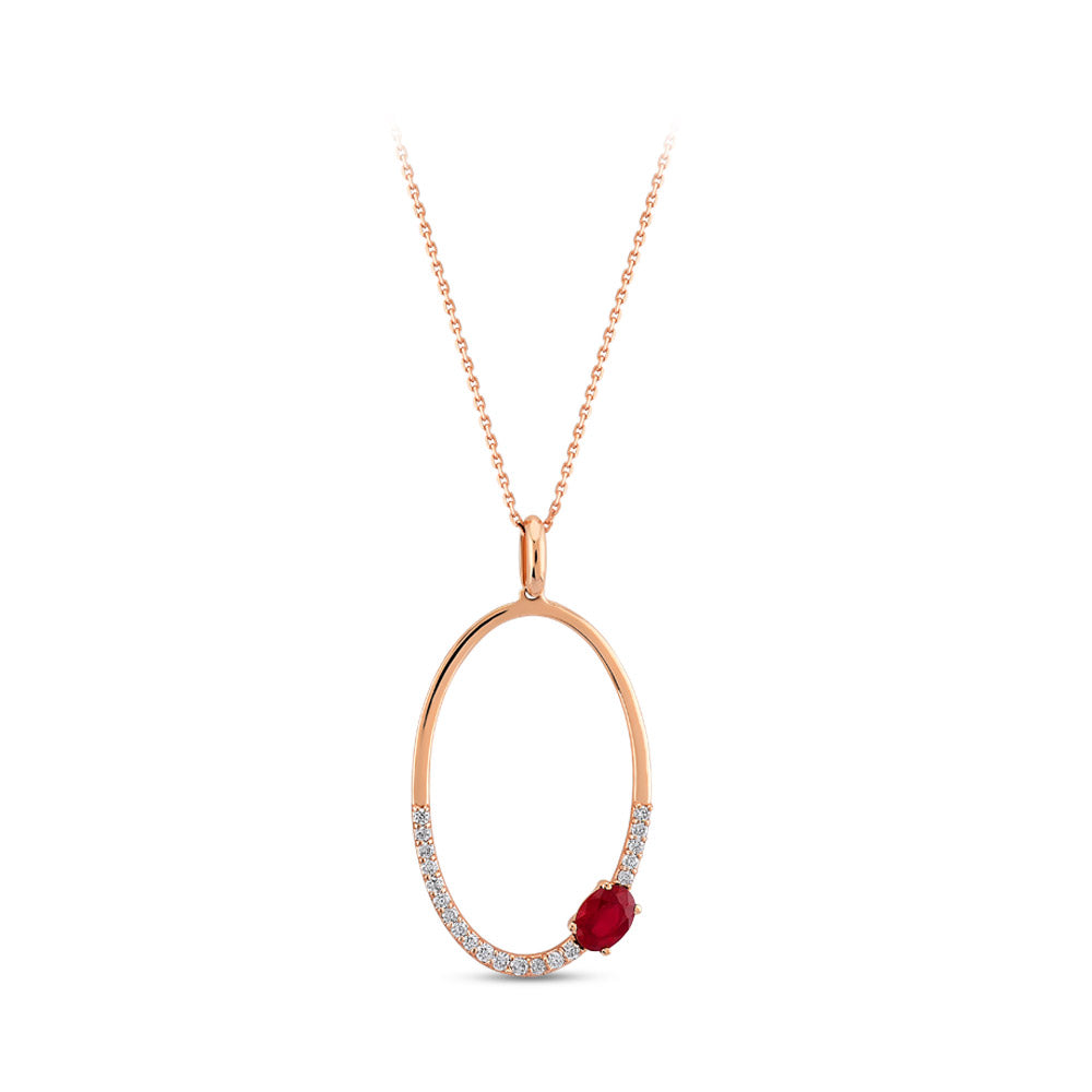 0.32 ct. Rubin Halskette