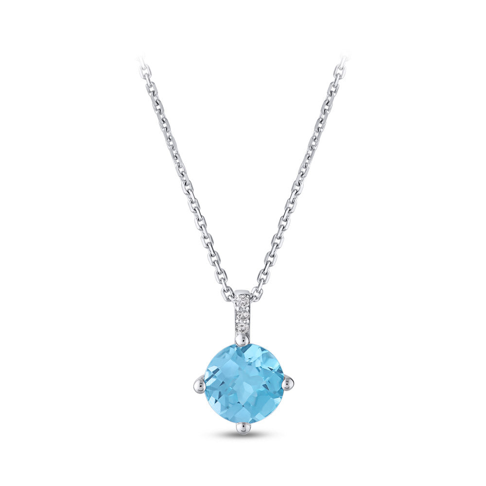 1.22 ct. Blauer Topas Halskette