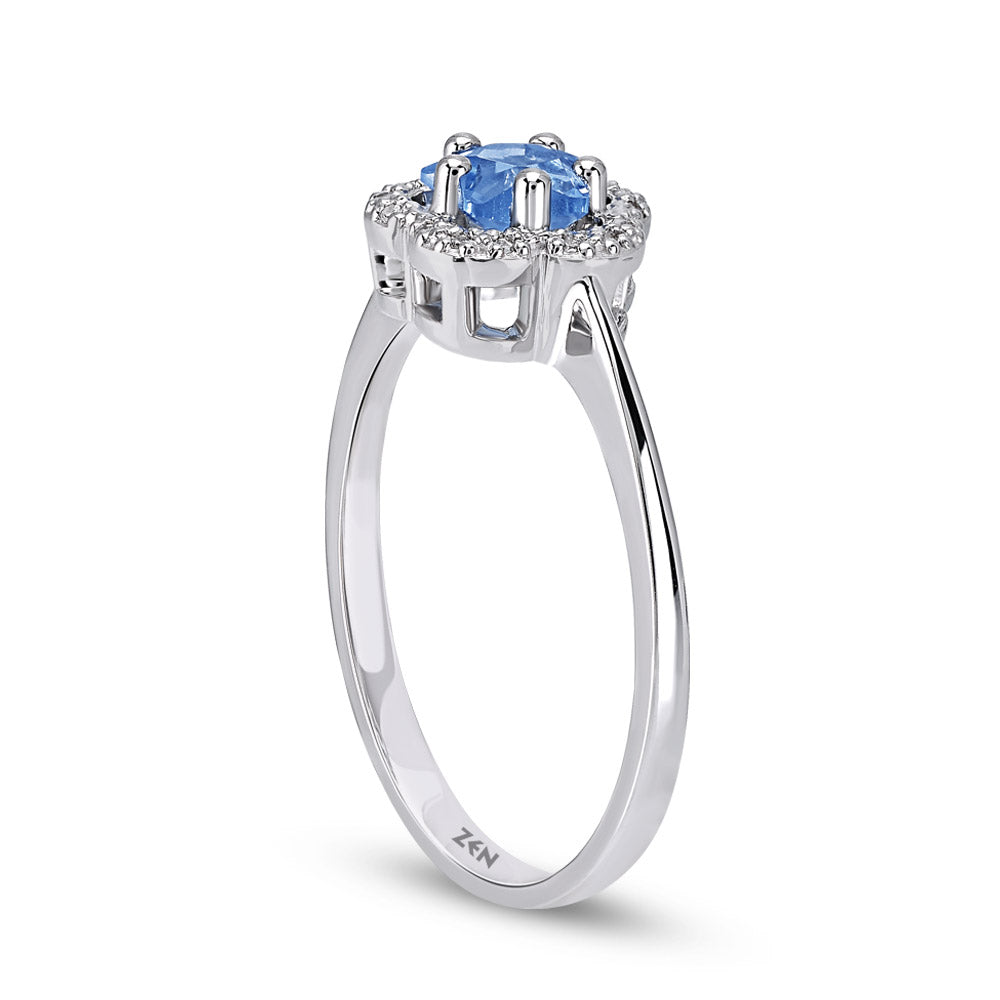 0.33 ct. Blauer Topas Ring